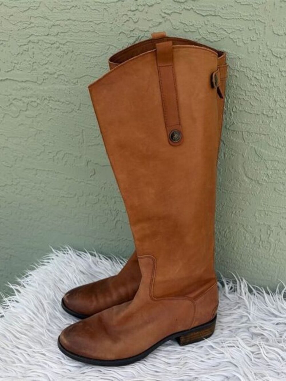 Sam Edelman Women's Penny Riding Boots Brown Leather Size 7M Knee High